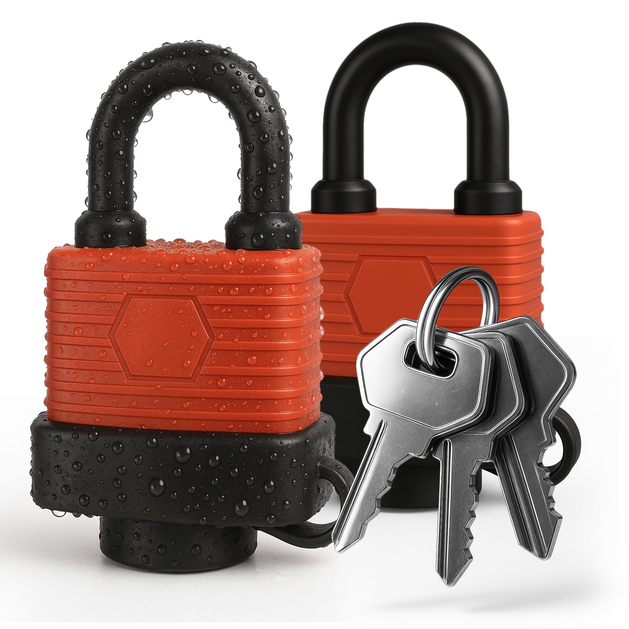 SOL 2pk Weather Resistant Padlocks with Keys 40mm - Outdoor Pad Locks for Locker Shed Gate Garage Security Weather Resistant Metal Body Anti Theft Locking Hardware for Garden Storage Home Protection