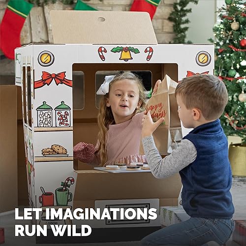 Miniatura 25 de Bankers Box at Play - Casa de juegos de cumpleaños, casa de juegos de cartón y actividad artesanal de tamaño real para niños y familias