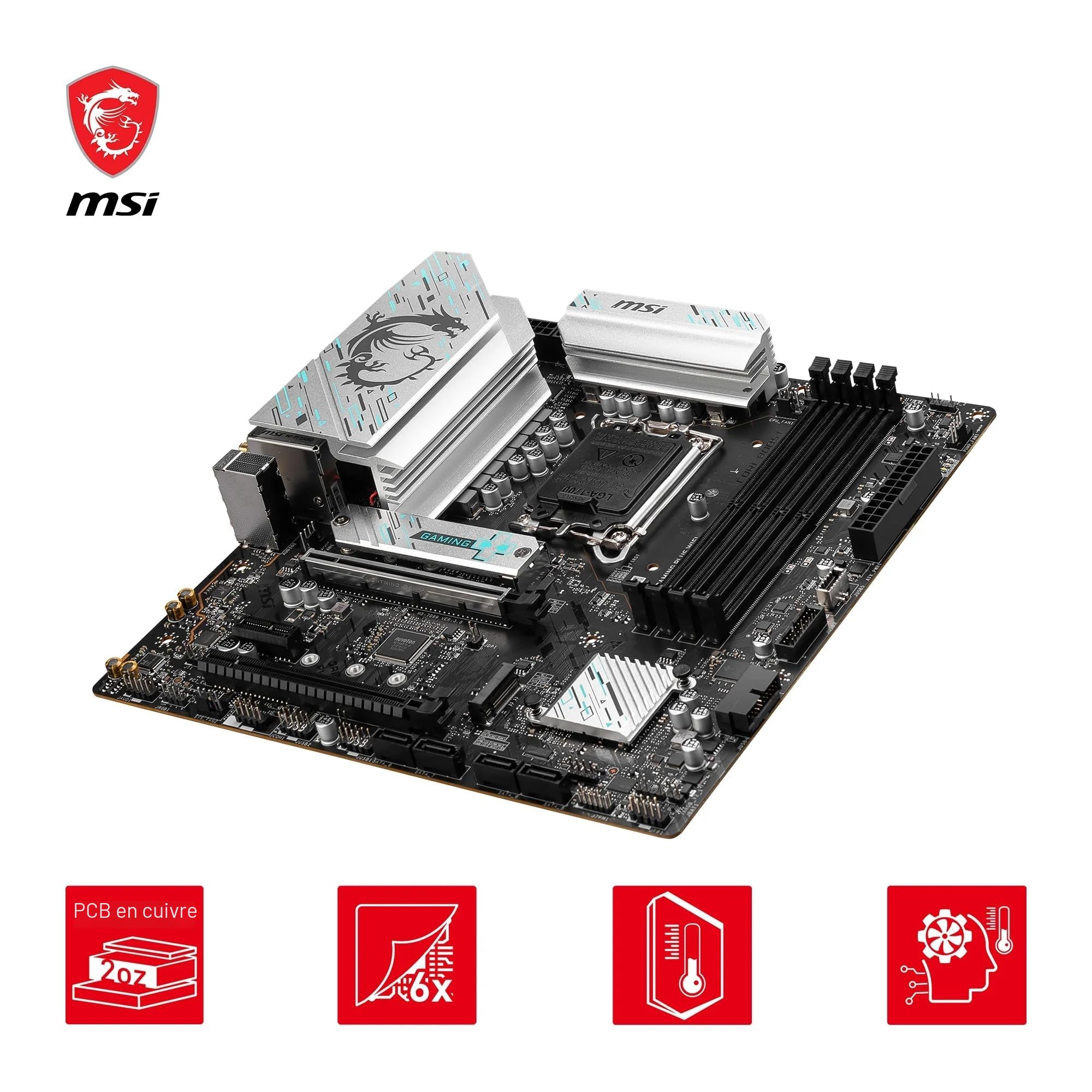 マザーボード MSI B760M GAMING PLUS WIFI DDR5 MicroATX MSI B760M GAMING PLUS WIFI - Intel 14th/13th/12th Gen -12 Phases