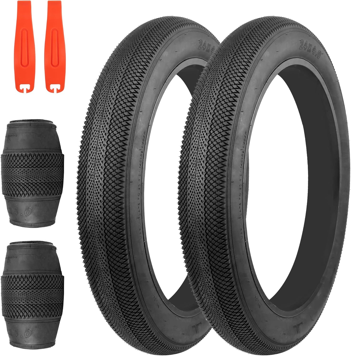 Fat Bike Tire 20/24/26 x 4.0 inch Heavy Duty Anti-Slip Foldable Replacement All-Terrain Tire for E-Bike Snow Bike