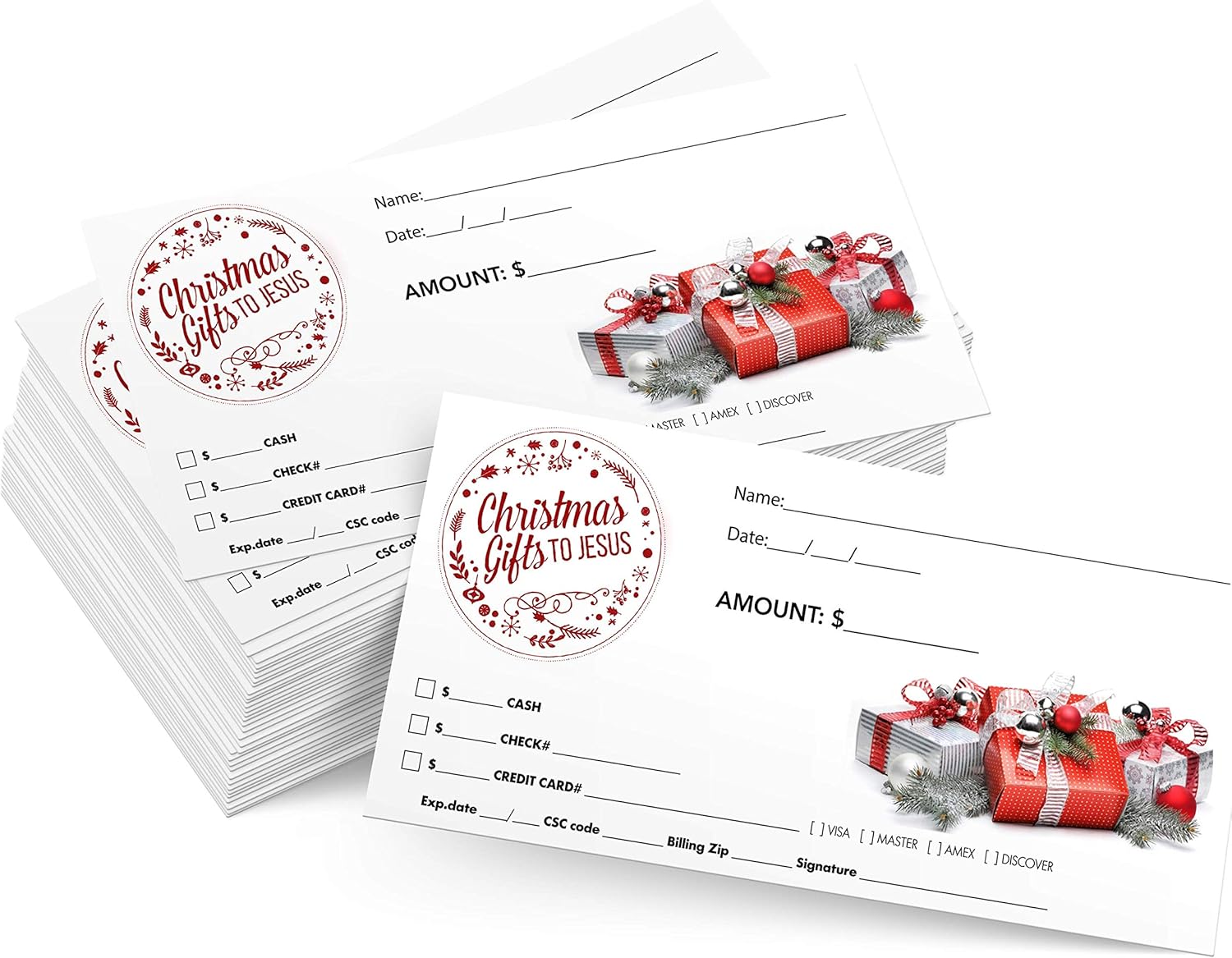 500 Tithes and Offering Envelopes for Church | Tithe Envelopes for Church | USA Company (Christmas Theme)