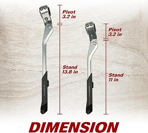 Miniatura 2 de Soporte lateral trasero para bicicleta de BV, de aleación con altura ajustable, para bicicletas de 24 a 28 pulgadas