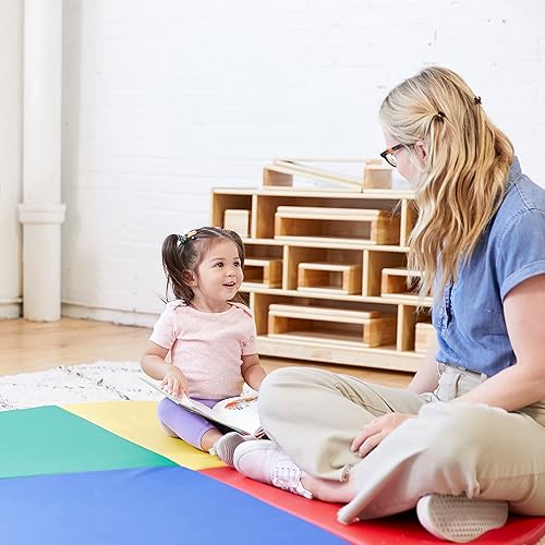 Miniatura 10 de ECR4Kids SoftZone - Tapete de actividad completo, tapete redondo para bebé, tapete colorido con forma de pastel de espuma, almohadillas de juego