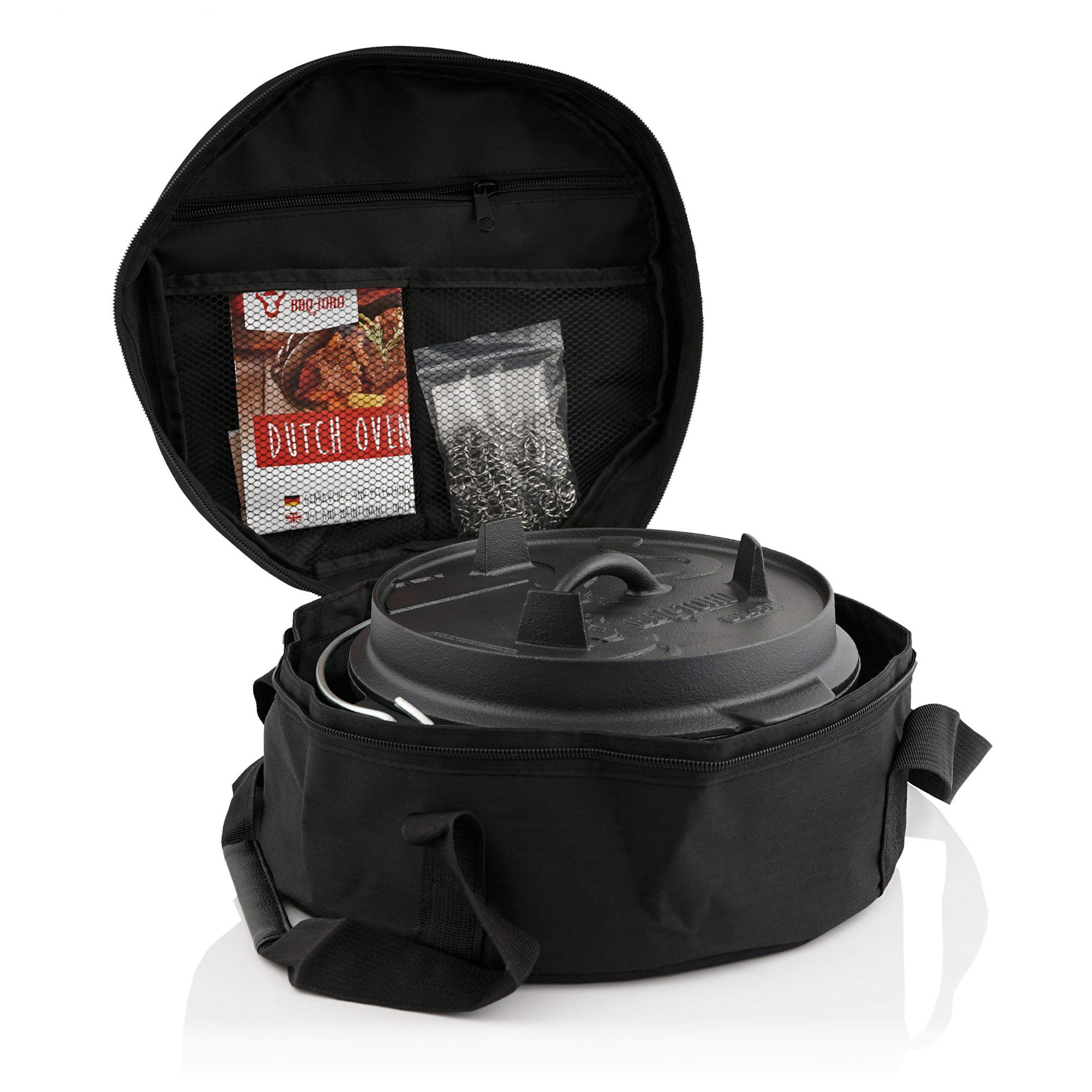 BBQ-TORO Dutch Oven Sac de Transport pour Pot en Fonte | Sac de Rangement | Noir | Sac pour Dutch Oven (Sac pour Dutch Oven de 6 et 9 QT)