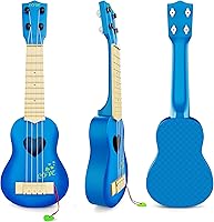 Vista 4 de YEZI - Ukelele clásico de juguete para niños, tipo guitarra, instrumento musical, azul