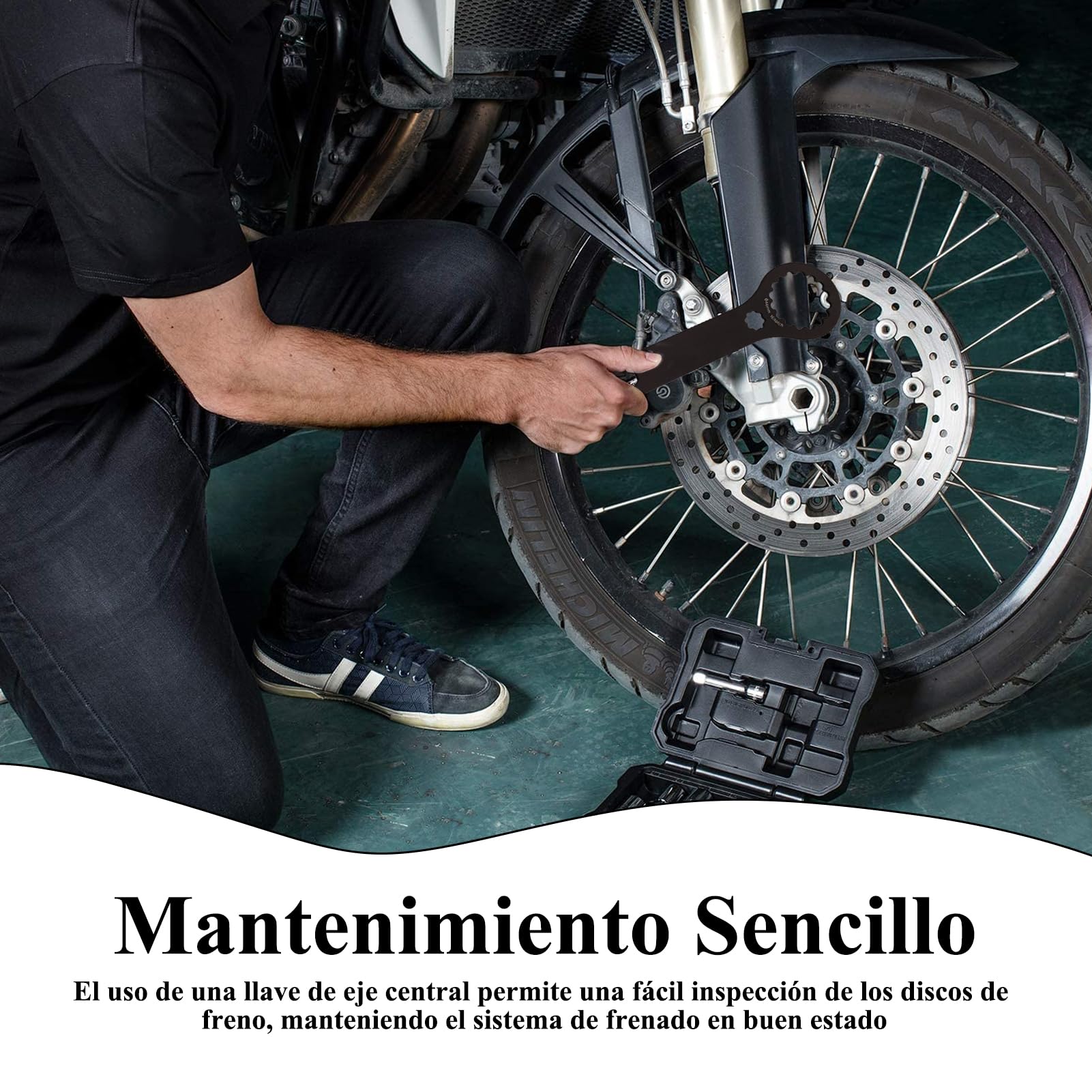Herramienta Centerlock, disco de freno negro Centerlock, aleación de aluminio BB44+BB46 2 en 1, herramienta de rodamiento de pila, adecuado para reparaciones de bicicletas (negro) — view 5