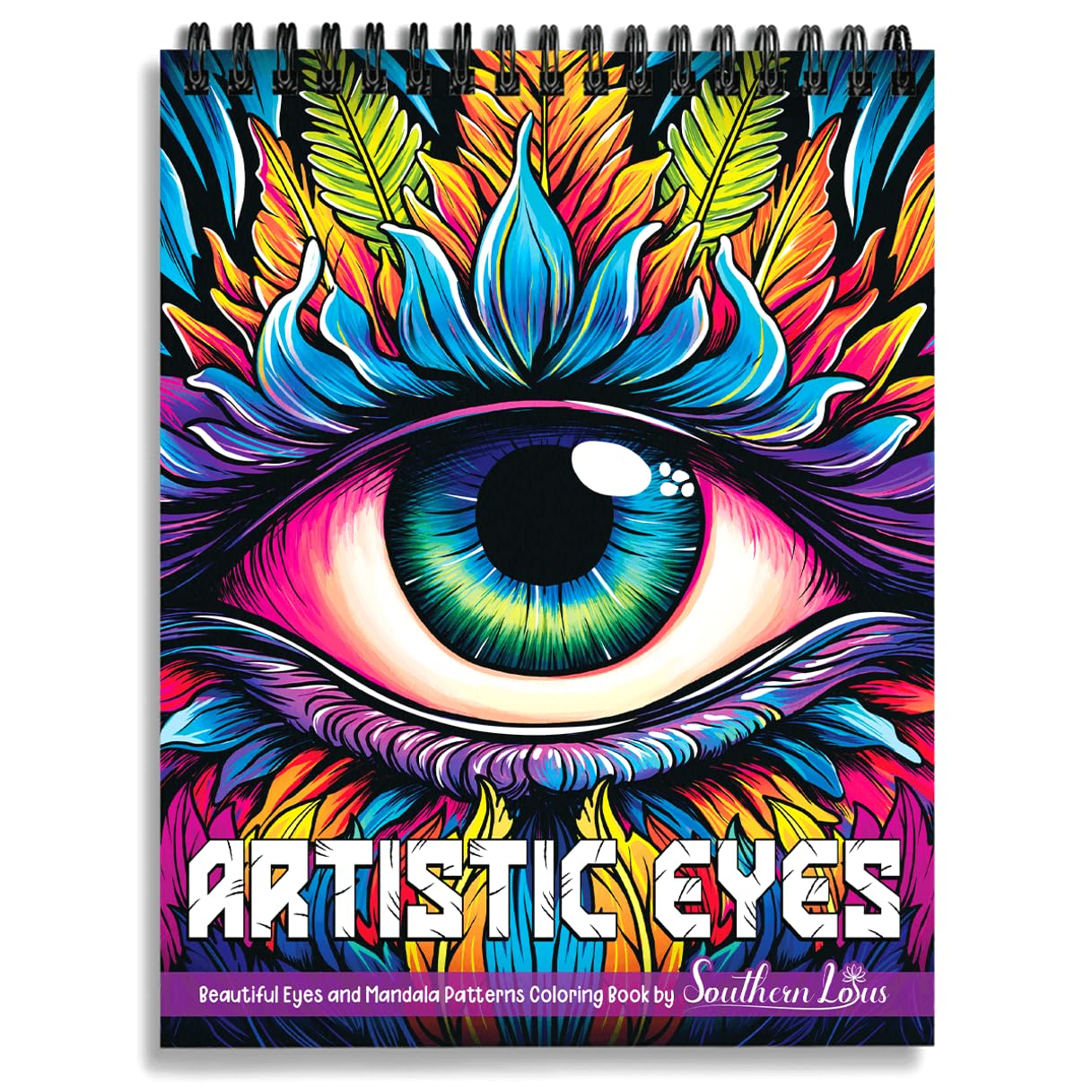 Livre de coloriage anti-stress Southern Lotus avec spirale pratique et papier épais