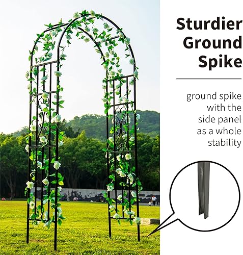 Miniatura 2 de SCENDOR Arcos de jardín, cenadores curvados de metal duradero, plantas de hierro enrejado, uso para jardín al aire libre, cenador, plantas