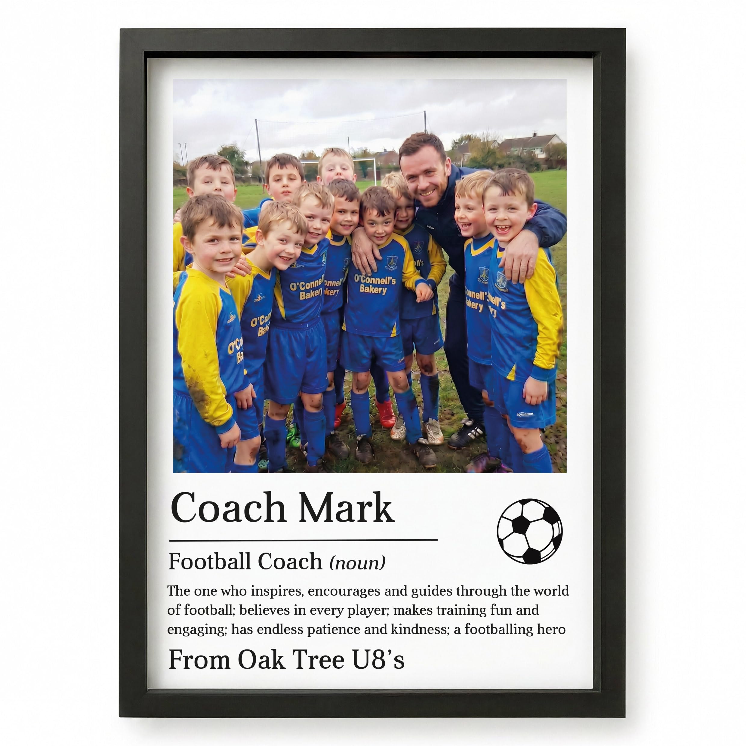 Beecreative Football Coach Gifts For Men, Personalised Photo Thank You Gifts For Football Managers, A4 and A5 Poster Prints