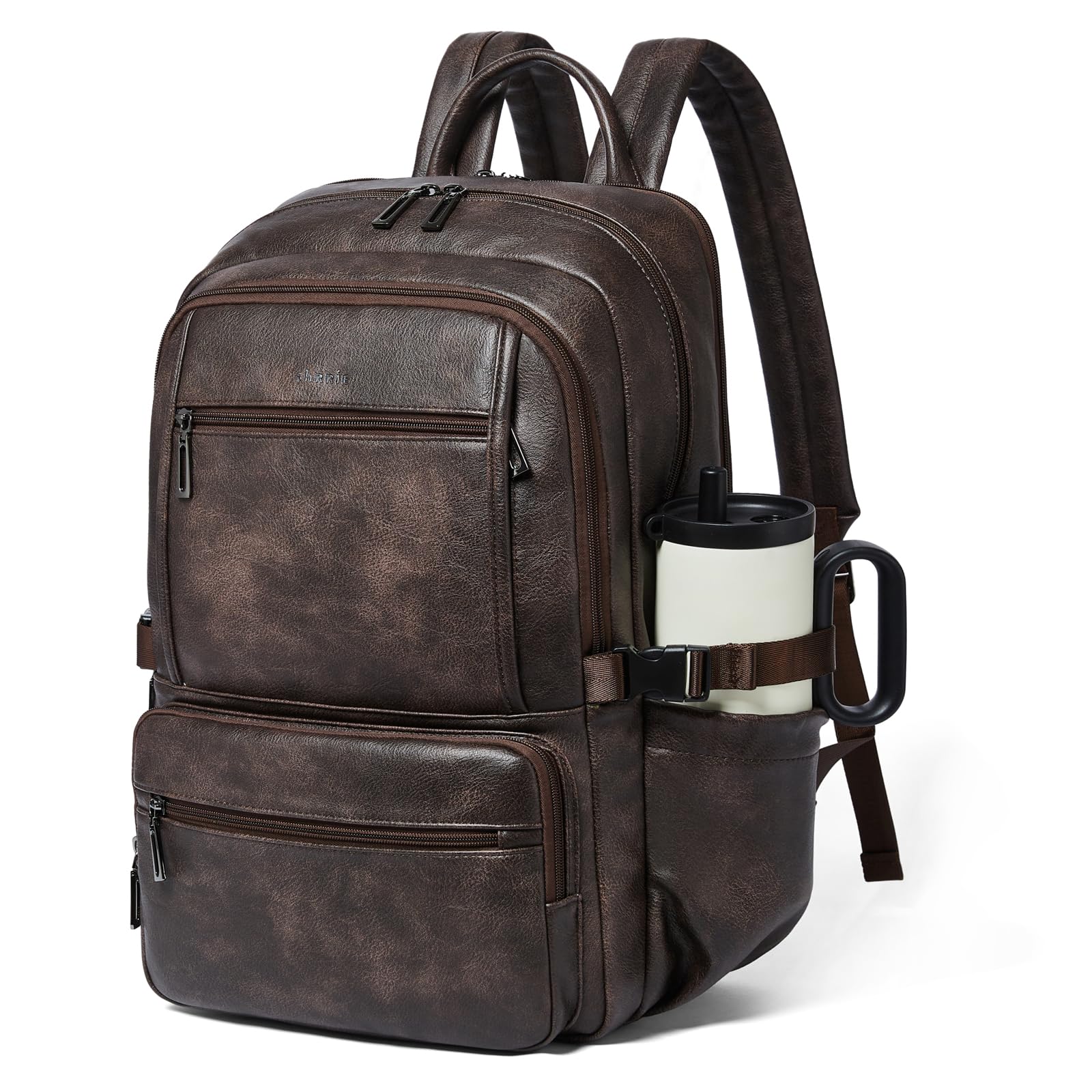 Shrrie cuoio lavoro laptop zaino computer tasca per viaggi d'affari collegio ufficio fit 17in laptop cuoio zaino tote tasca 35L spazioso zaino impermeabile