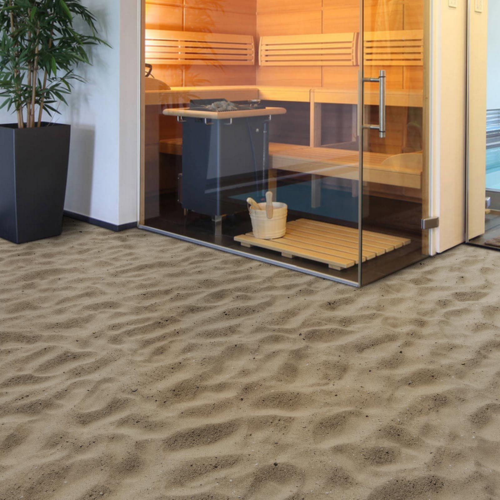 Floordirekt Rivestimento CV-Belag Moonlight 3D, taglio al metro, rivestimento per pavimenti in PVC lunghezza su misura con effetto 3D (200 x 600 cm, sabbia)