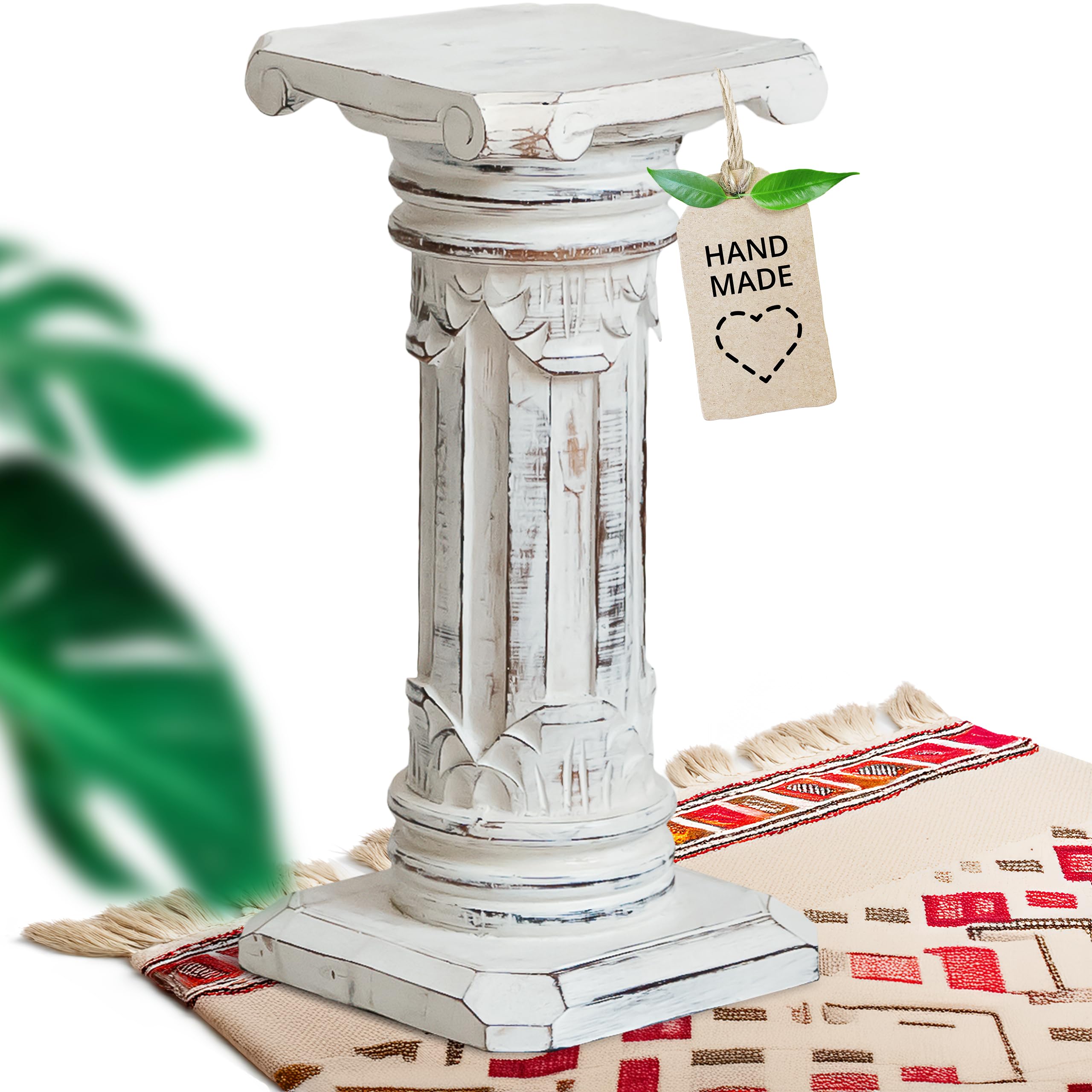 Colonne en bois d'albizia blanchi livasia pour support de plante