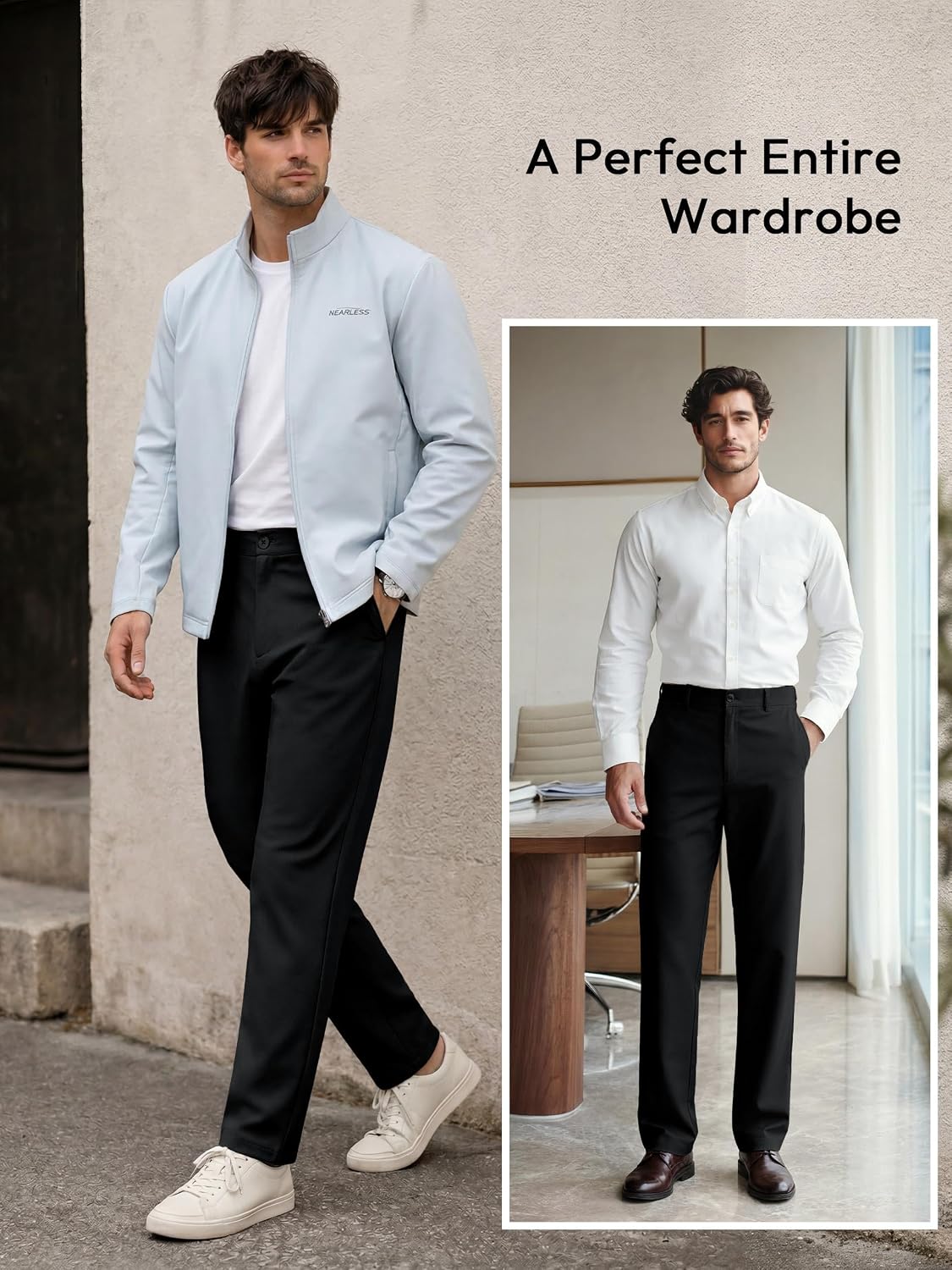 SEVEGO Tall Mens Golf Pants 34/36/38 Inseam Lightweight Slacks Dress Relaxed Fit Athletic Casual Trousers with Pockets