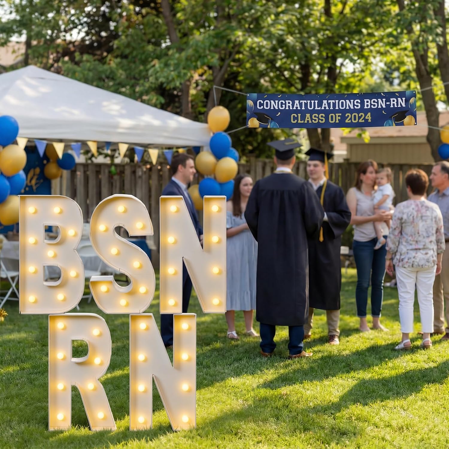 Nuanchu BSN RN 2026 Nursing Graduation Party Decoration 2.3 ft Large BSN RN Graduation Marquee Letters Light up LED Sign Large BSN&RN Marquee Letter for Nurse Grad Party Ground Outdoor Indoor Decor