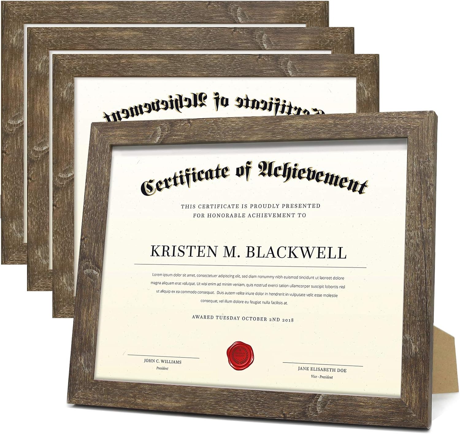 CKCY Certificate Frame 8.5x11, Brown Document / Paper Frame Diploma