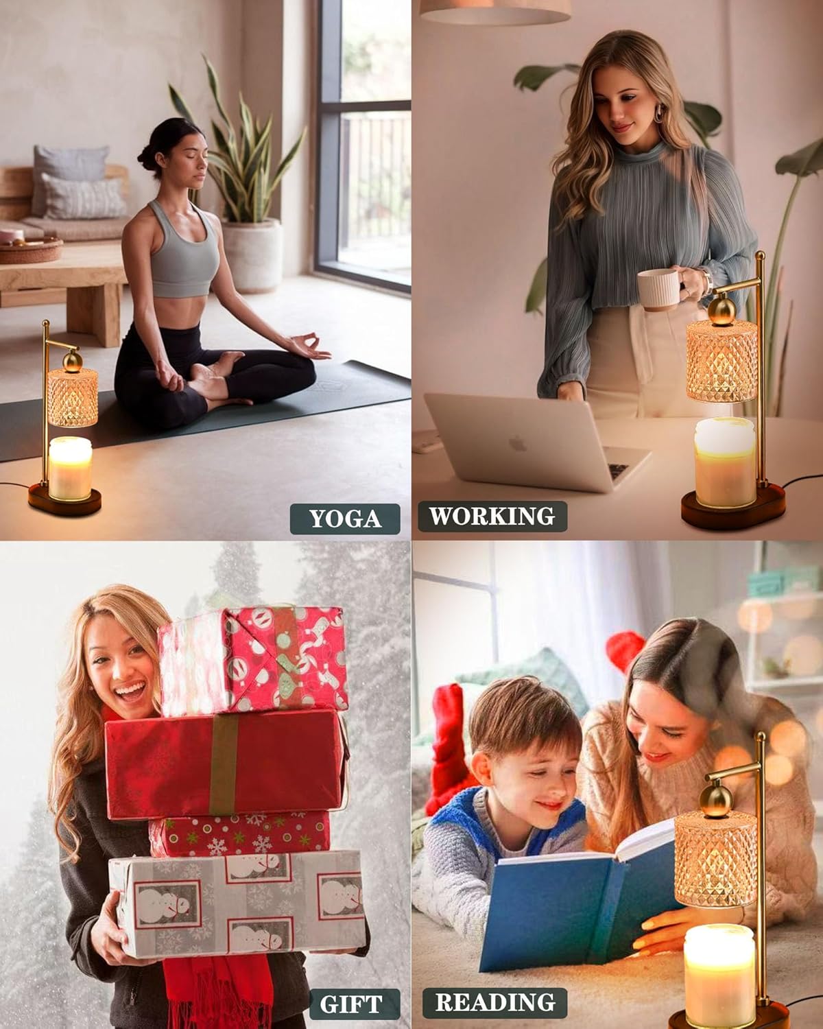 Glass Candle Warmer with Timer and Dimming Function, Perfect as a Birthday Present for Women，a Unique Candle Warmer Gift for Mum， a Housewarming Present， or as a Decorative Item for a new Home