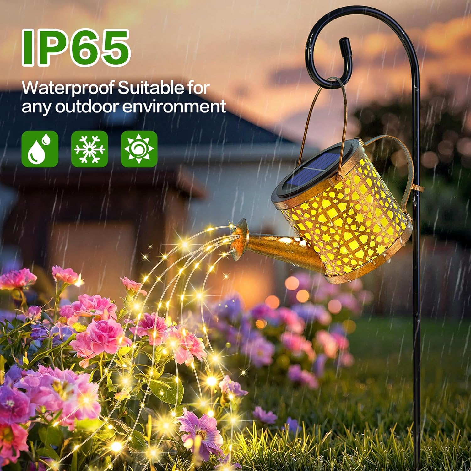 Solar Watering Can Lights Waterproof, Solar Lights Outdoor Decorative Garden Decor Metal Hanging Lights for Outside Patio Pathway Yard, Christmas Birthday Gardening Gifts - Image 6