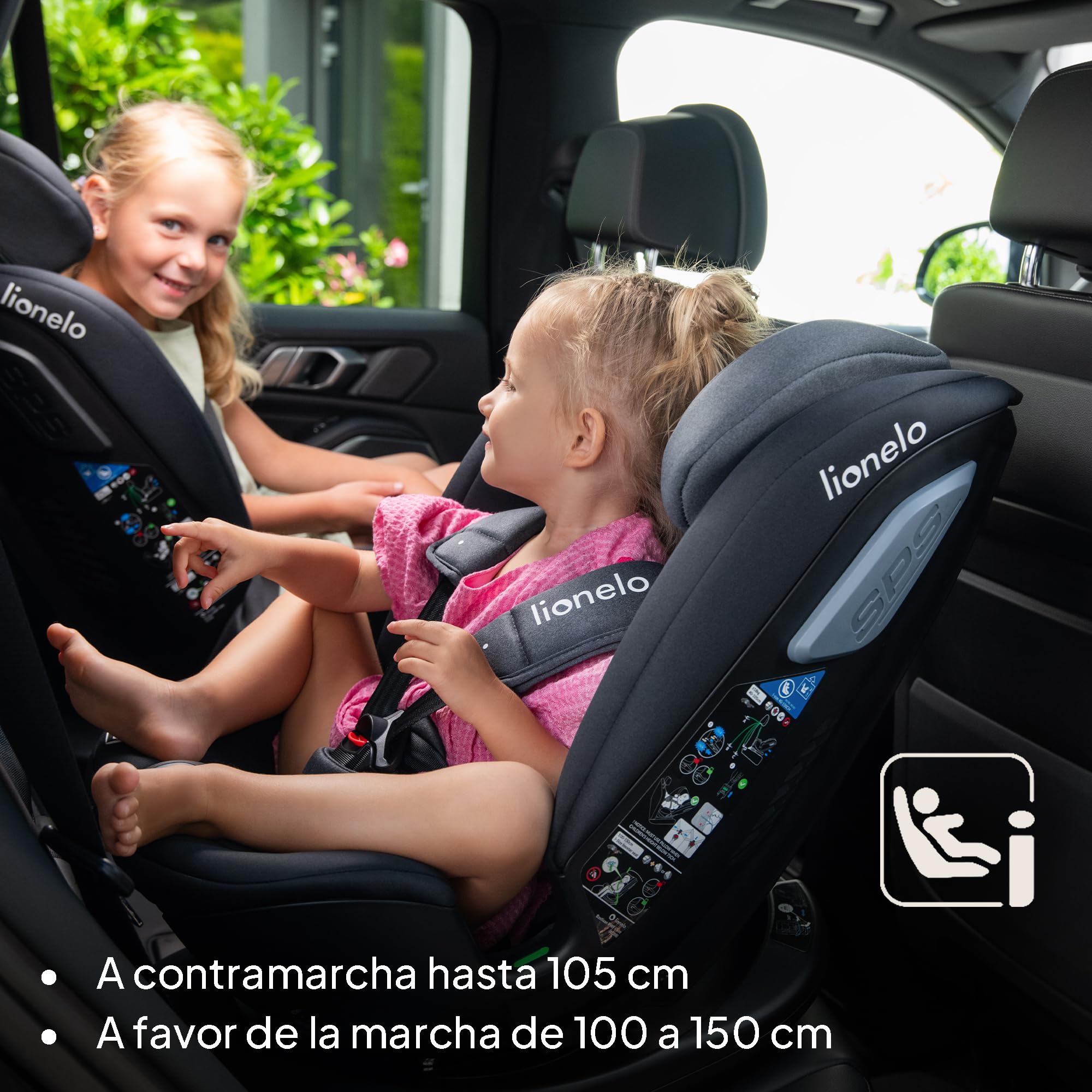 LIONELO Bastiaan RWF i-Size Silla de Coche para Bebé Giratoria 360° 0-36kg, Instalaciión Delantera y Trasera (18kg), ISOFIX TopTether, Reposacabezas y Respaldo Ajustables Protección Lateral | Giratoria 360° 0-36 kg, Instalación Delantera y Trasera (18 kg)