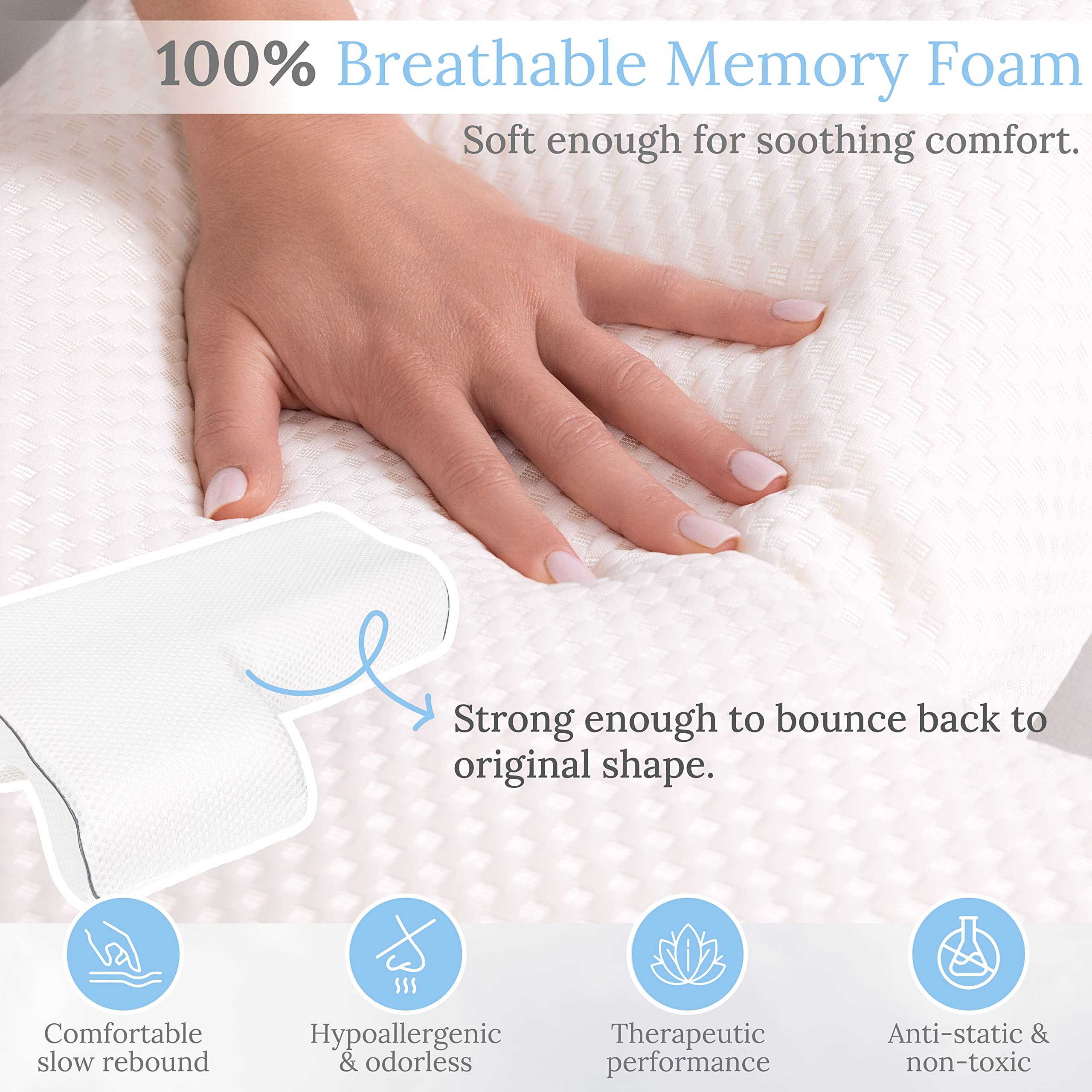 Couple Pillow for Cuddling Memory Foam Couple Pillow with Arm Hole Anti Hand Pressure Reach