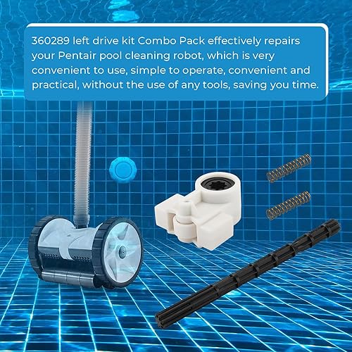 Miniatura 6 de Piezas de repuesto para limpiador de piscinas Pentair 360289 - Kit de accionamiento izquierdo, repuesto para Pentair Kreepy Krauly Rebel Warrior
