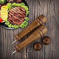 Vista 5 de Juego de 2 molinillo de pimienta de madera, molinillo de sal y pimienta de 10 pulgadas, molinillo de pimienta, salero con rotor de cerámica