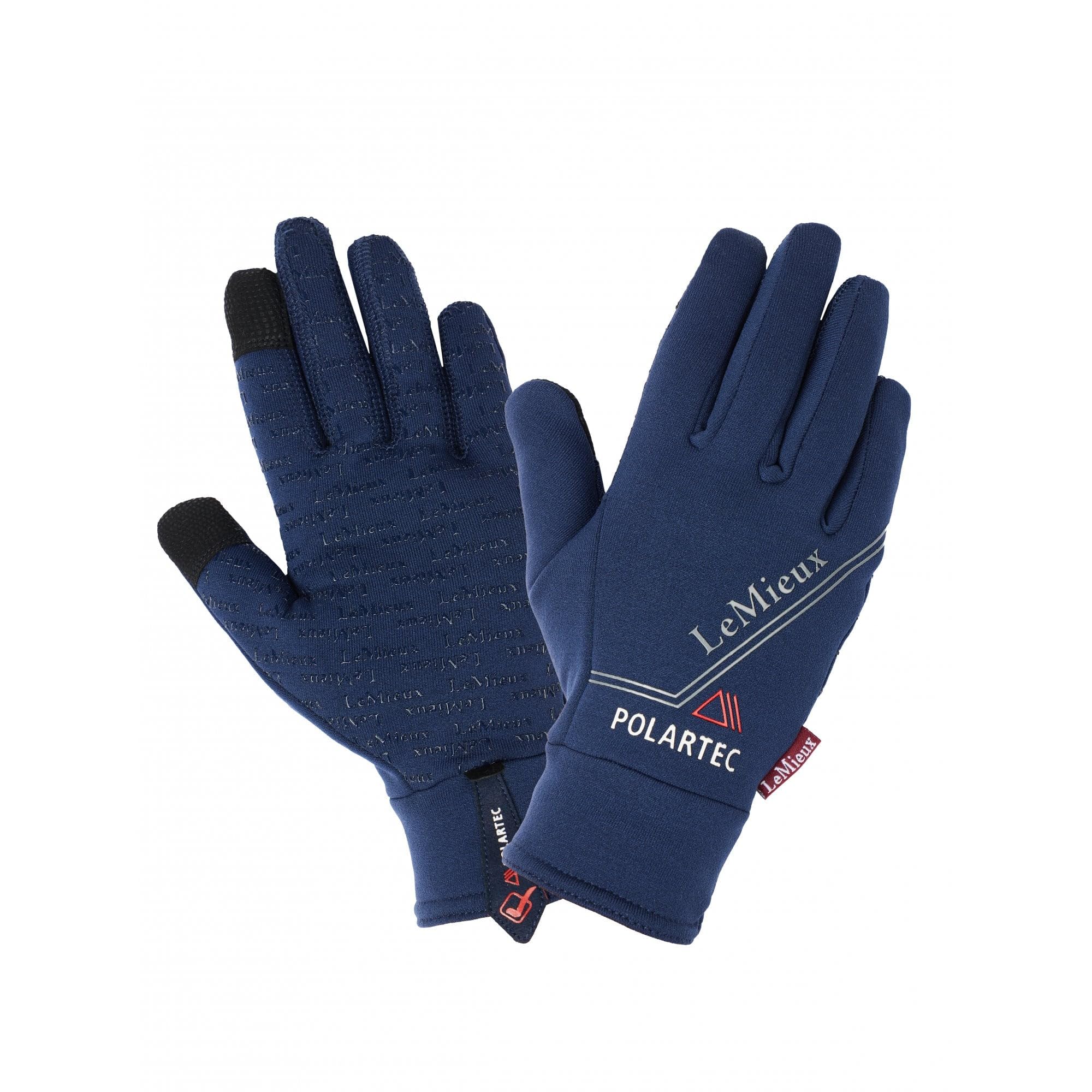 LeMieux PolarTec Adults Horse Riding Gloves - Navy Blue Small