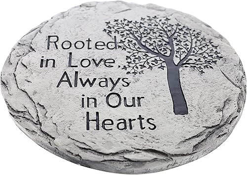 Miniatura 2 de Top Brass Garden Memorial Stepping Stone - Arraigado en el amor, siempre en nuestros corazones - Árbol de la vida