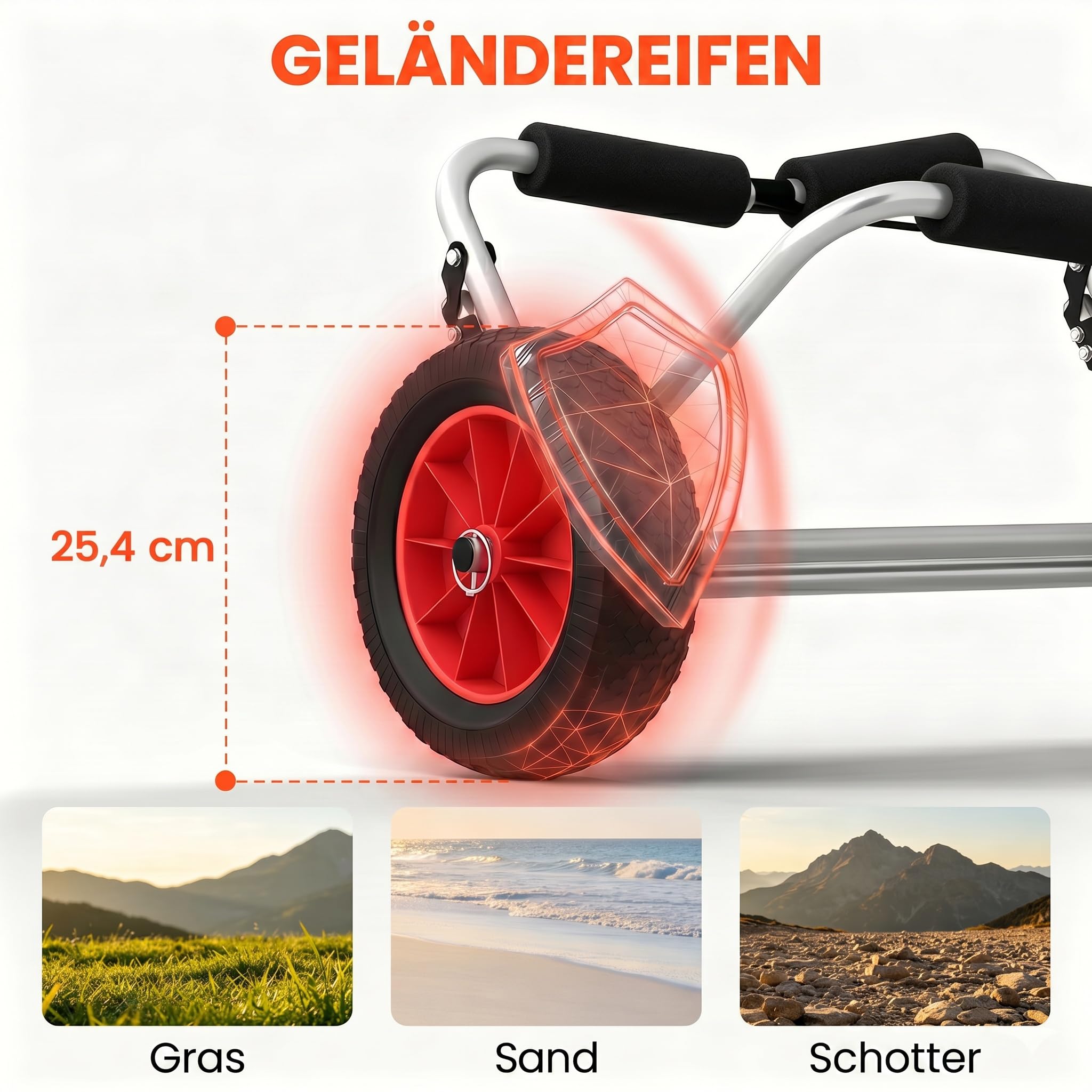 HOMCOM Kanuwagen klappbar bis 90 kg Alu Transportwagen Kajakwagen Bootswagen mit Gurt Räder gepolstert Surfwagen Kanuwagen Bootstrailer Trolley für Surfbrett Board Schlauchboot