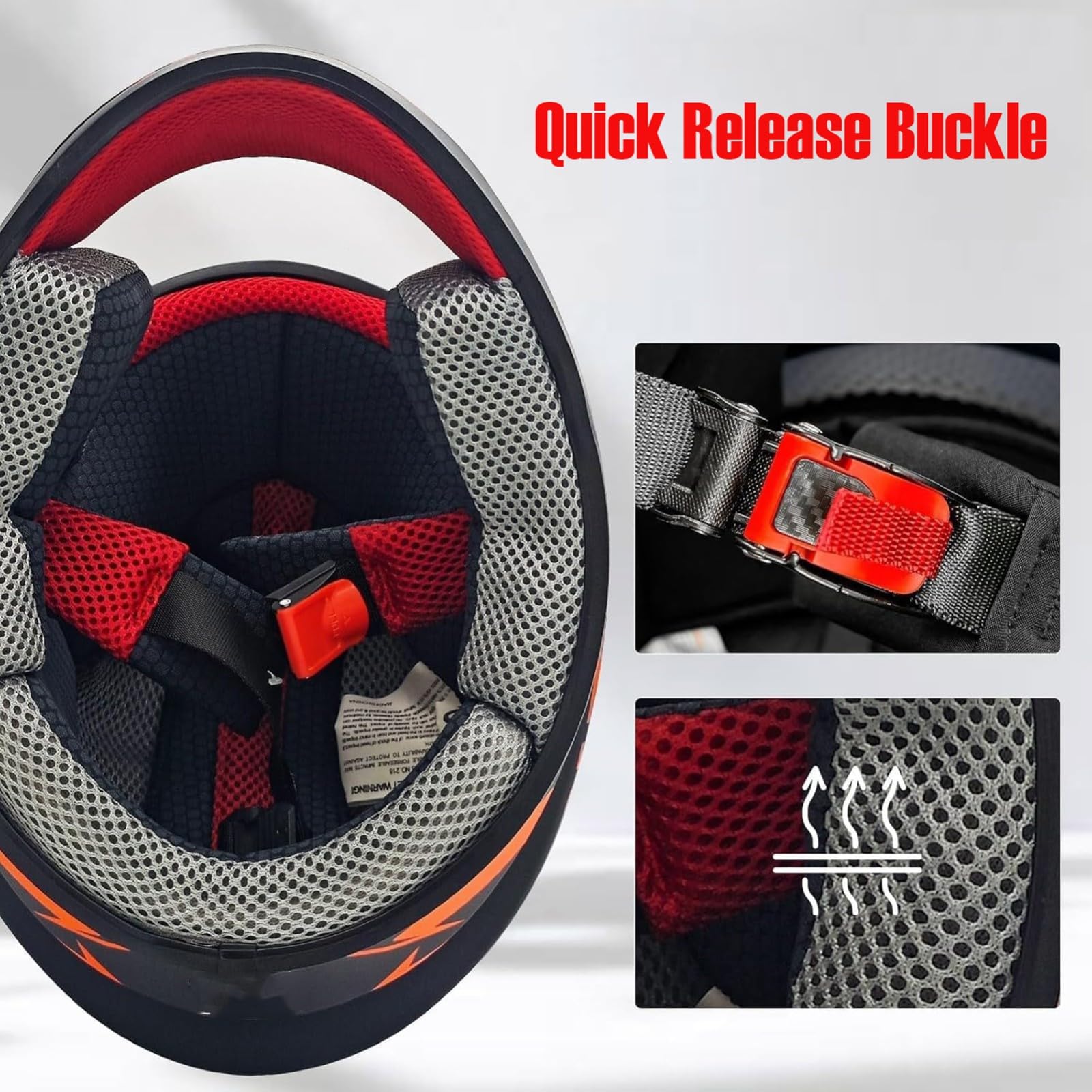 Casco Integrale Da Motocross Per Bambini, Omologato ECE, Per Bambini, Per Moto Da Cross, ATV, Go-Kart, Scooter, Moto, Caschi Per Bambini, Motocicletta, Dai 3 Ai 12 Anni 2,L/(51~52cm)