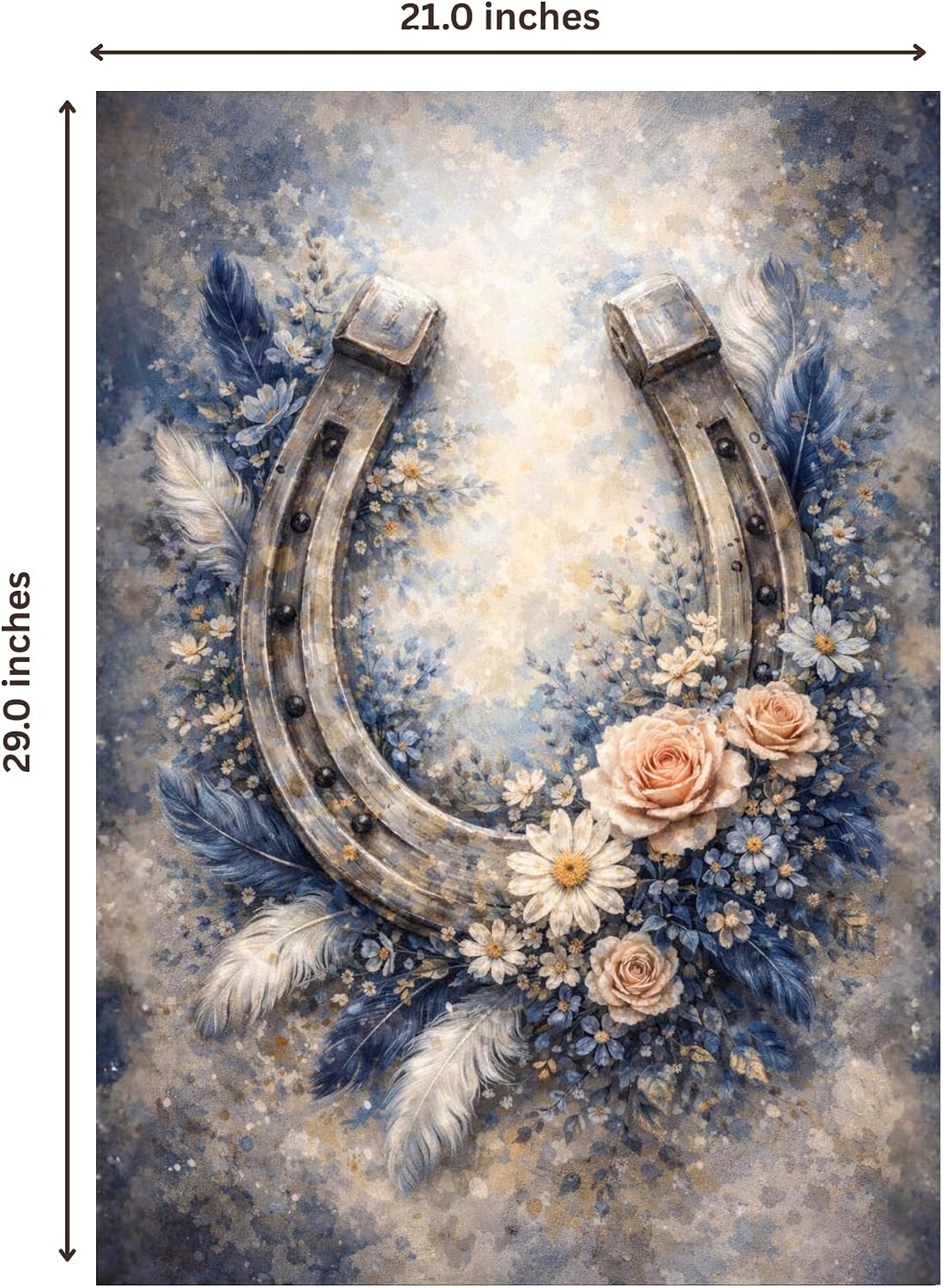The Shabby Hummingbird Steel and Silk Blessing Large Decoupage Paper, 21" x 29"