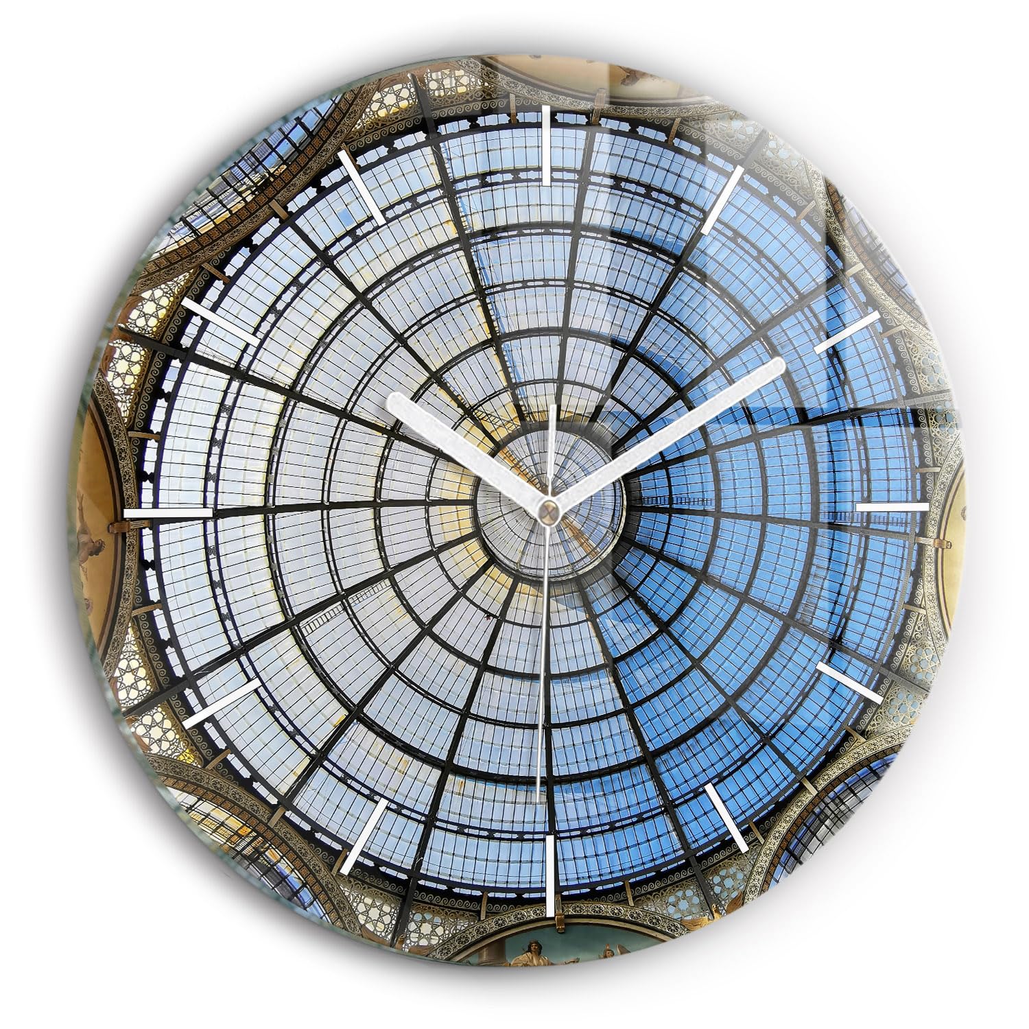 Horloge en verre moderne Wallfluent 30 cm inspirée de l'élégance de Milan