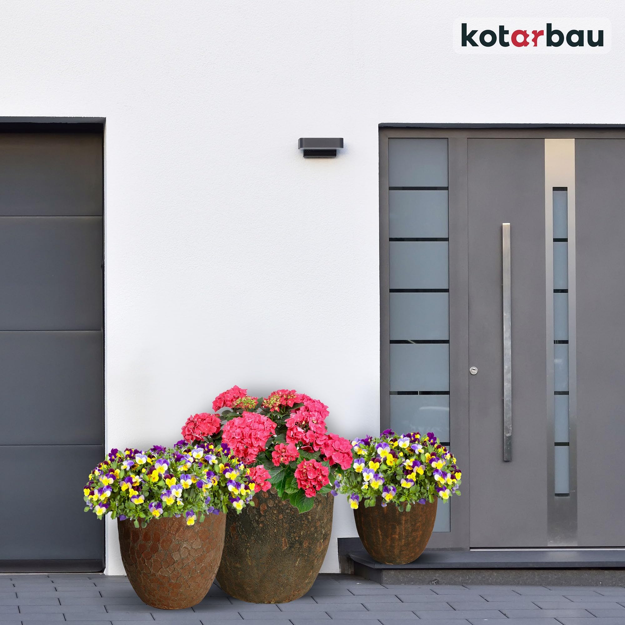 KOTARBAU® Keramik Pflanzenübertopf Braun Höhe 34 cm ⌀ 37 cm glasierte Blumentöpfe innen Wohnzimmer Outdoor & Indoor frostsicher Blumentopf Plant Pot Topf für Pflanzen