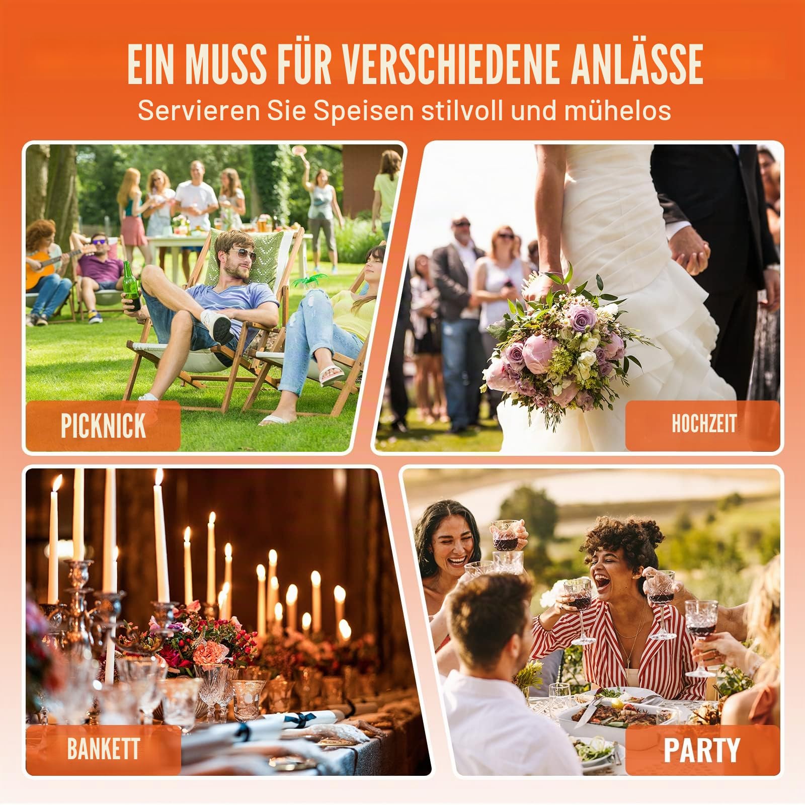 VEVOR 2 STK. Chafing Dish Profi Set Wärmebehälter Edelstahl Buffet Set Rechteckig, 2 x 9 L / 4 x 3,5 L, 53 x 32,5 x 6,5 cm Jeder Behälter, für Buffets, Familienfeiern, Bankette, Hochzeiten usw.
