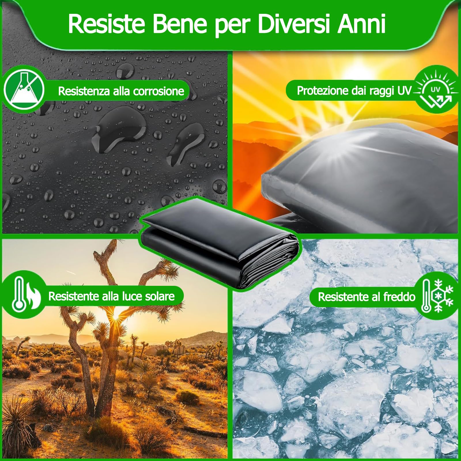 Telo per Laghetto in HDPE, 9x9m Rivestimento per Laghetto Flessibile Resistente,Grande Gardens Pools Membrane, Fodera Laghetto prova di strappo per Piscina Giardino, Laghetti, Fontane