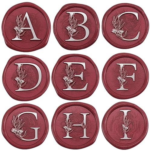 Miniatura 3 de Sello de cera del alfabeto H, sello de cera de hojas de eucalipto con letra H para invitación de boda, sobre, tarjeta de Navidad (H)