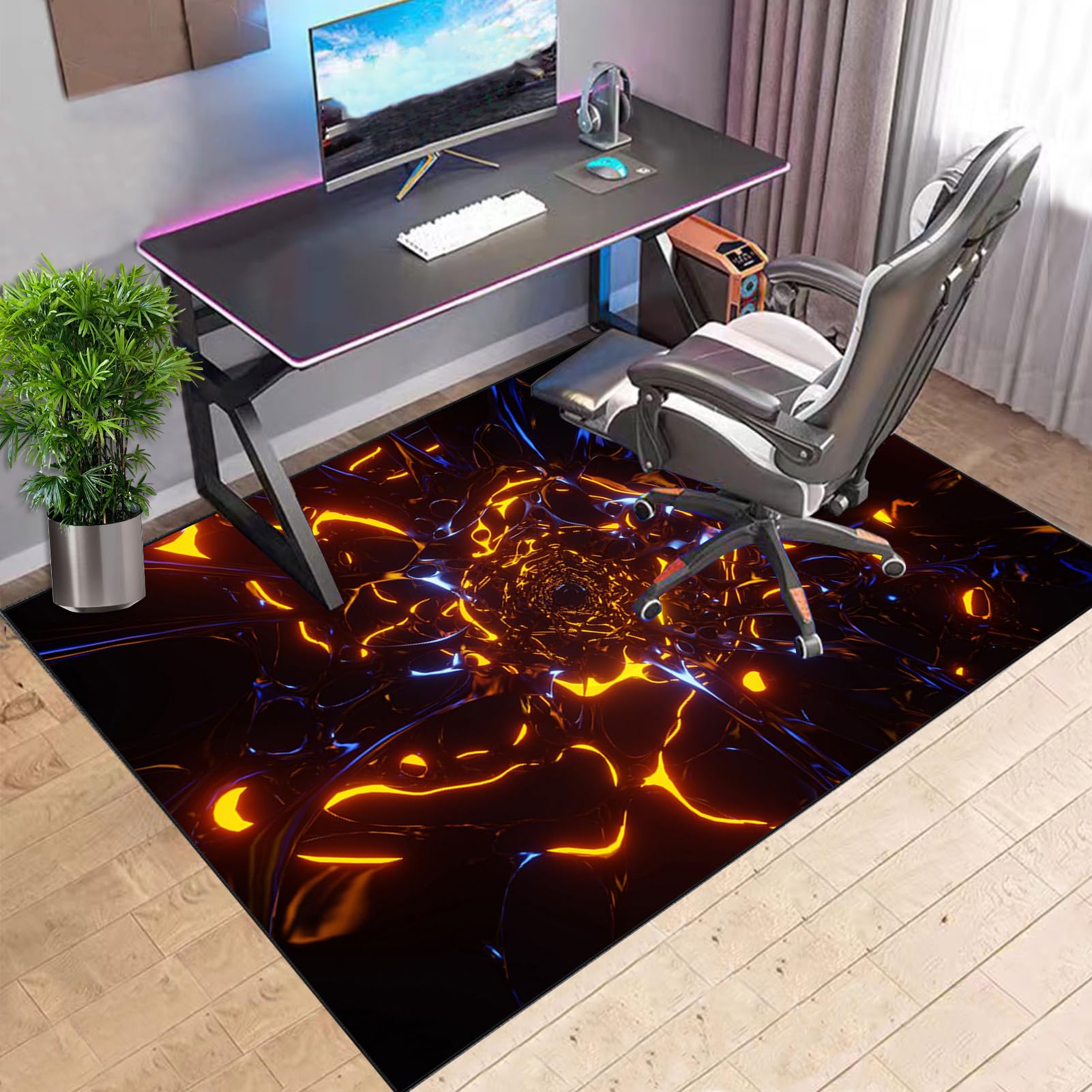 Tehocwiz Office Chair Mat for Low Pile Carpets and Hardwood Floor 120 x 160 cm - Gaming Carpet Protector Mat for Chairs Under Desks - Rectangular Carpeted Floor Mat for Computer Desk Chair