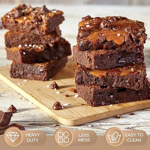 Miniatura 2 de HONGBAKE Sartén cuadrada para hornear, antiadherente, de 8 x 8 pulgadas, con agarres anchos, apto para lavavajillas, premium, gris oscuro