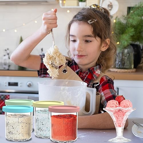 Miniatura 7 de Recipientes de pinta de repuesto para Ninja Creami Deluxe Pints 24oz NC501, compatibles con máquinas de helado Ninja NC501 NC500 Series Creami