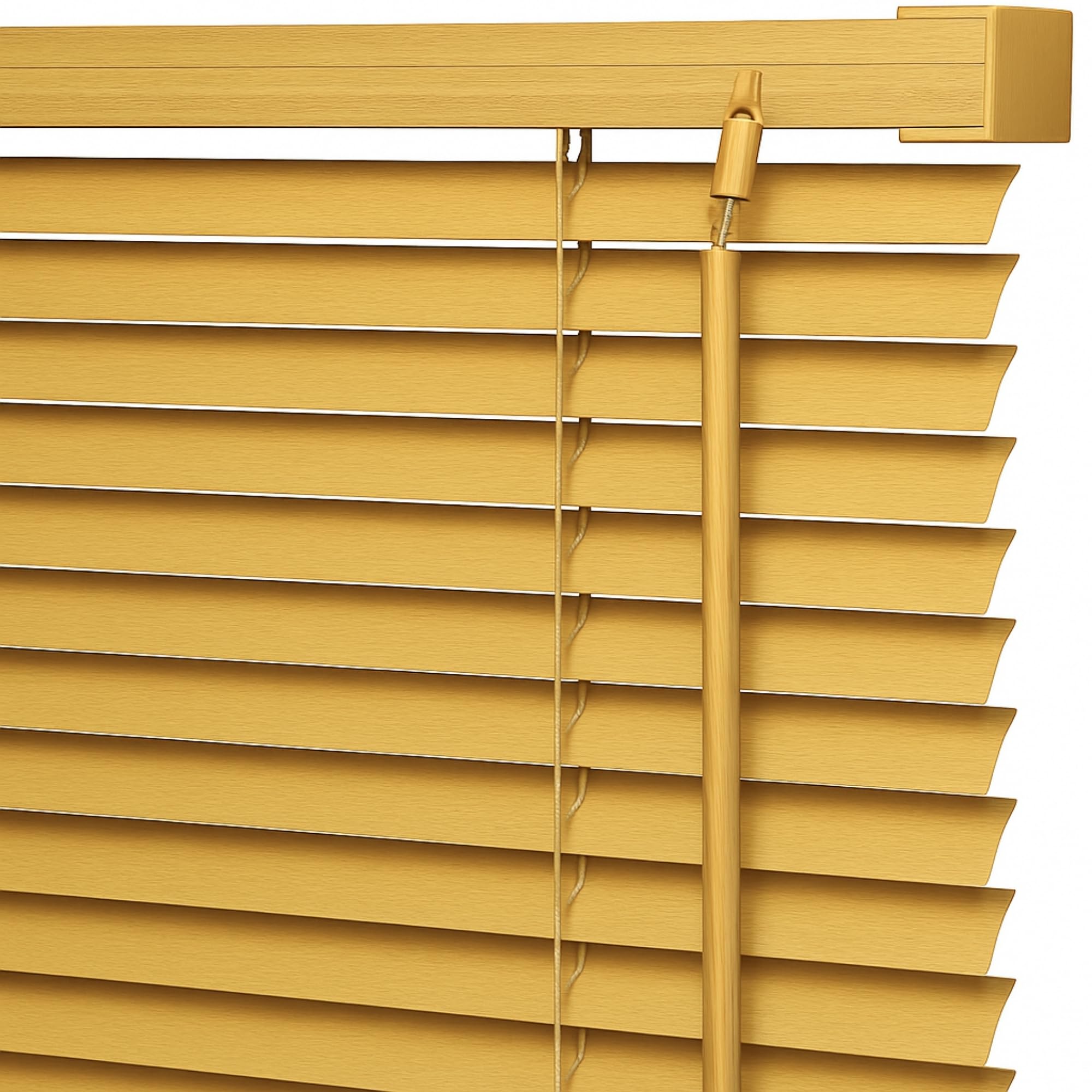 AQS - PVC Venetian Window Blinds - Easy Fit Curtains Trimmable Fittings - Windows Treatment Shutters Twist Open Close - Moisture Resistant Slats Wall & Recess Mount (Teak, 90W x 213H cm)