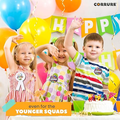 Miniatura 7 de CORRURE 9 pines de botón de cumpleaños, pines de fiesta de 2.35 pulgadas para escuadrón, insignias unisex para cumpleaños 18, 21, 25, 30, adultos,