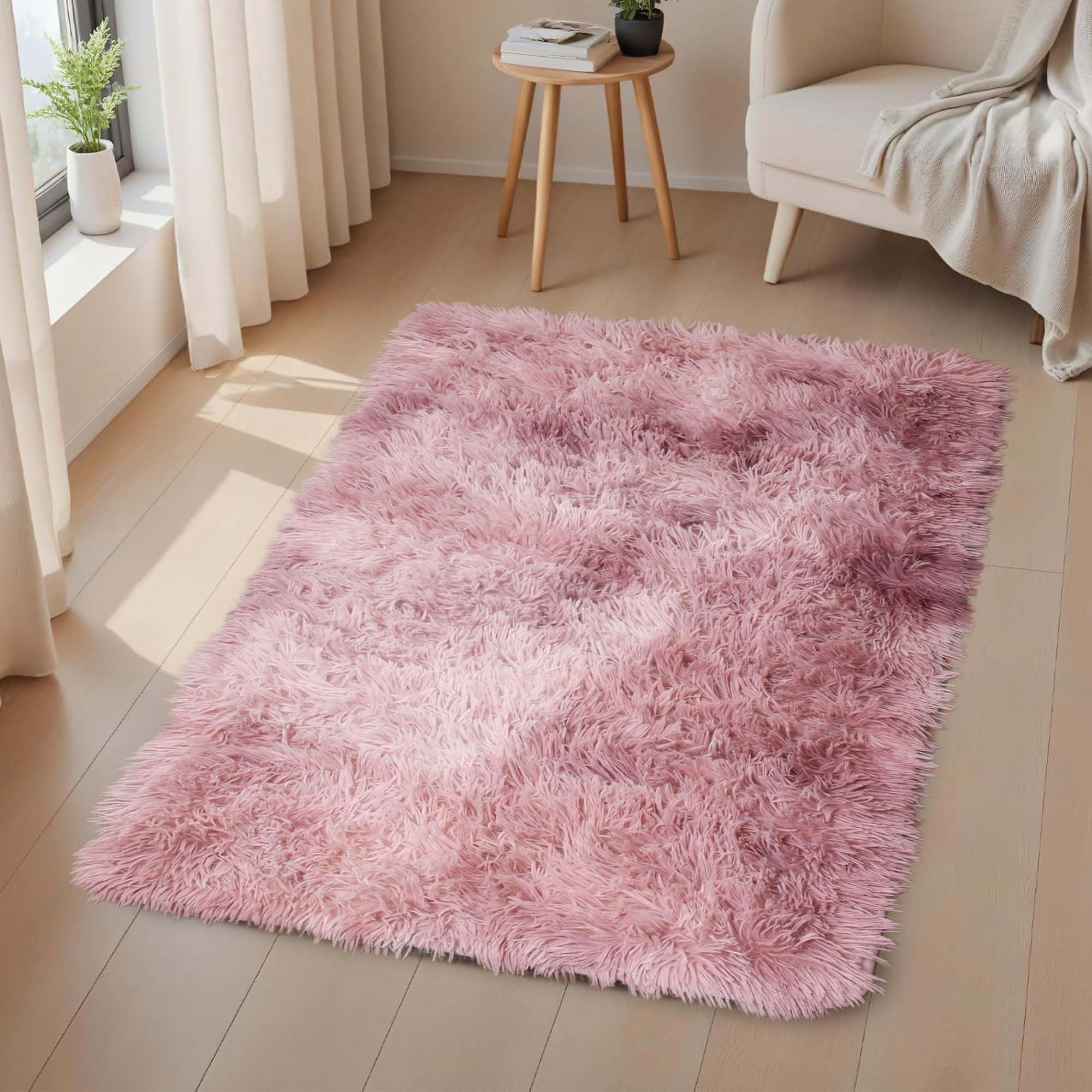 Aspire Homeware Rugs Living Room Small 50cm x 80 cm, Tie-Dye Pink Lilac Area Rugs for Bedroom Anti Slip - Image 3
