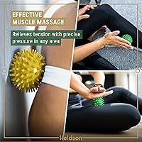 Vista 6 de HELDSON® 3 Spiky Massage Balls Set [Soft, Medium, Firm] - Foot Roller Massager Spikes - Spike Trigger Point Ball for Back Pain Relief & Feet