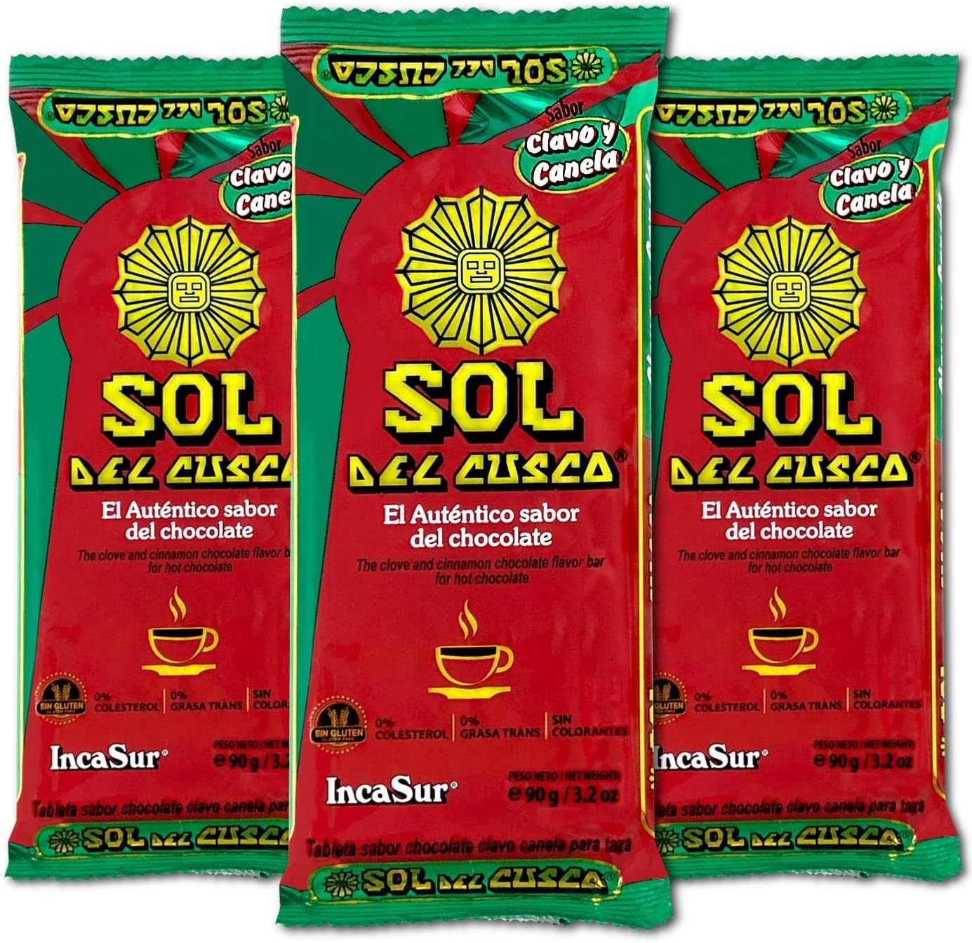 Sol De Cusco Chocolate Con Clavo Y Canela/Chocolate with Cloves & Cinnamon 90gr 3 Pack