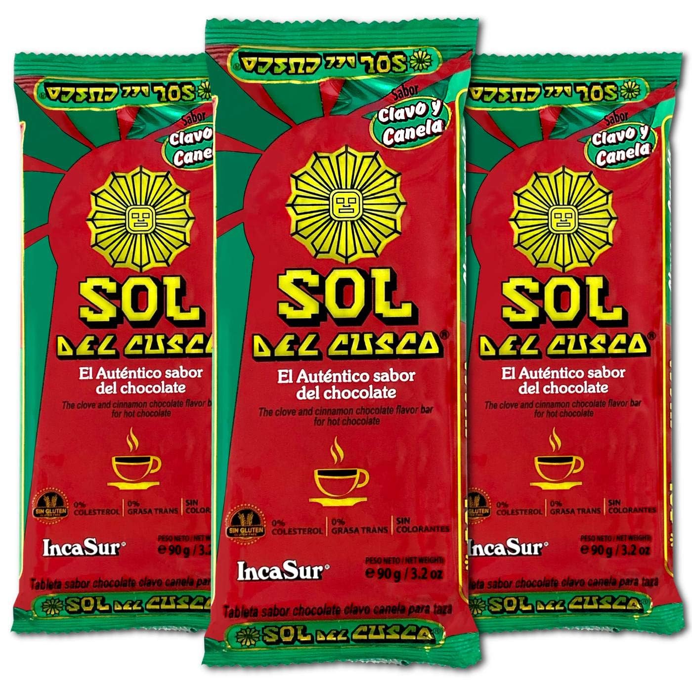 Sol De Cusco Chocolate Con Clavo Y Canela/Chocolate with Cloves & Cinnamon 90gr 3 Pack