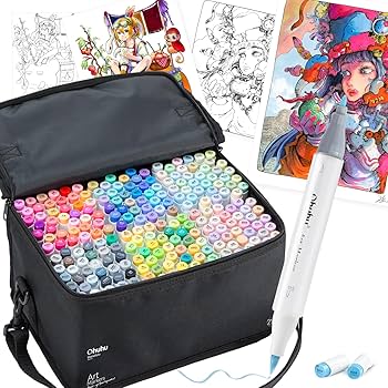 Amazon | Ohuhu マーカーペン 筆タイプ 216色217本 プロ愛用 パステル
