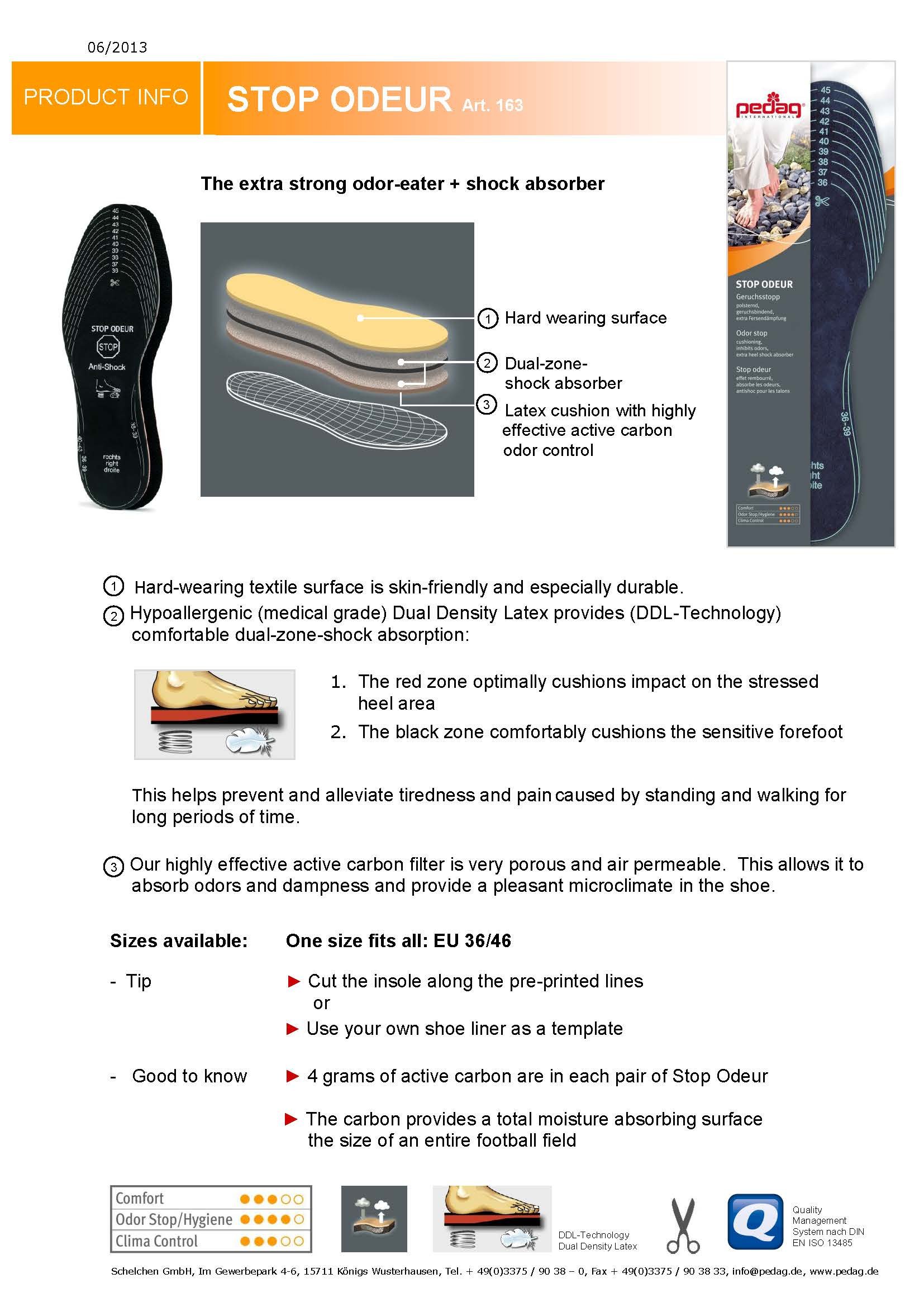 Amazon.com: Pedag Stop Odeur Odor Absorbing Natural Latex  