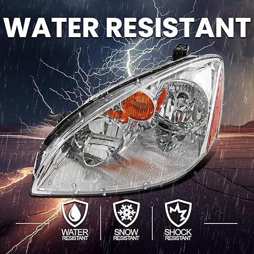 Miniatura 6 de Spec-D Tuning Jdm - Faros delanteros cromados transparentes con reflector ámbar, compatible con Nissan Altima 2002-2004 L+R Par de faros delanteros