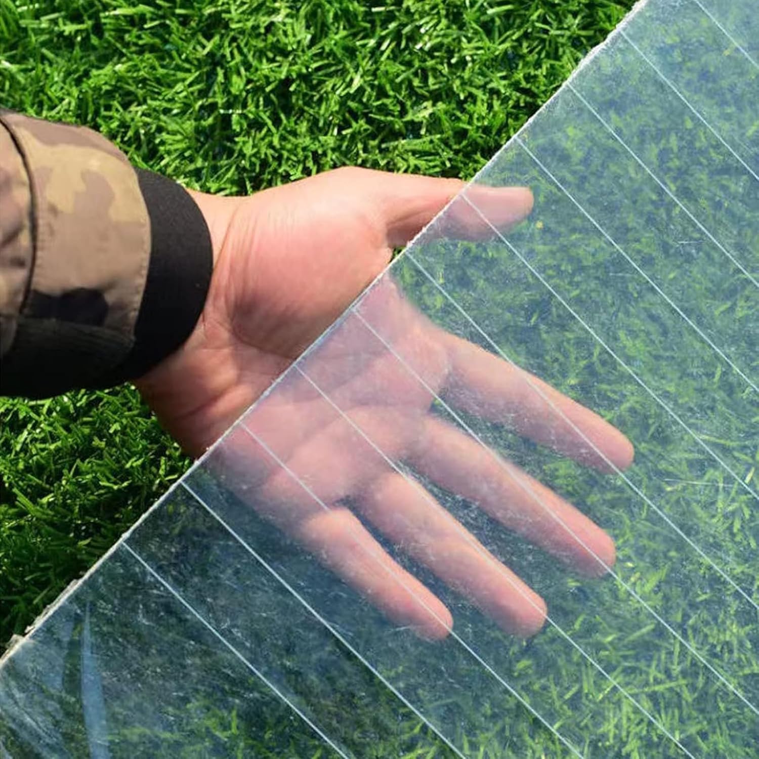 0.8mm Polycarbonate Roofing Panel, Glassfiber Solid Sheet,Roofing Cladding, Daylighting Panel,UV Protection Rainproof Insulation,for Greenhouse Canopy, Cold Frame Cladding, Easy to Cut ( Size : WxL:0.