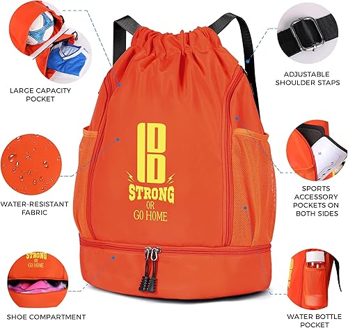 Miniatura 3 de brooman Bolsas de fútbol juveniles para niños y niñas mochila para fútbol baloncesto voleibol y fútbol con compartimento para pelota