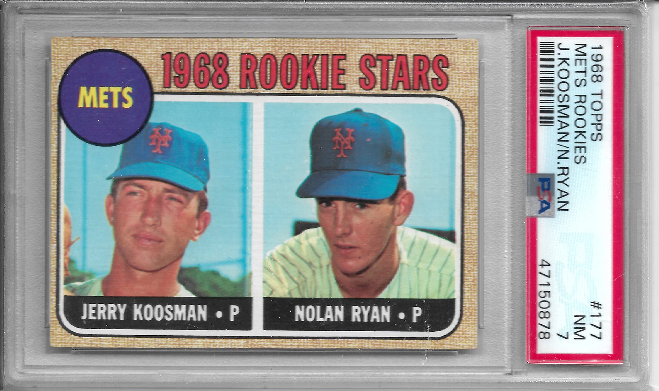 Amazon.com: 1968 Topps Nolan Ryan Rookie Card #177 Graded PSA 7 Near Mint :  Collectibles & Fine Art